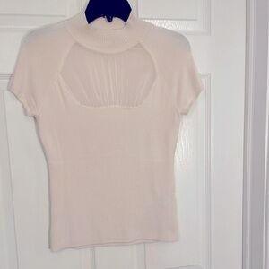 Rampage Cream & Sheer Crew Neck. Size Large.